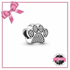 Sparkling Paw Print Charm